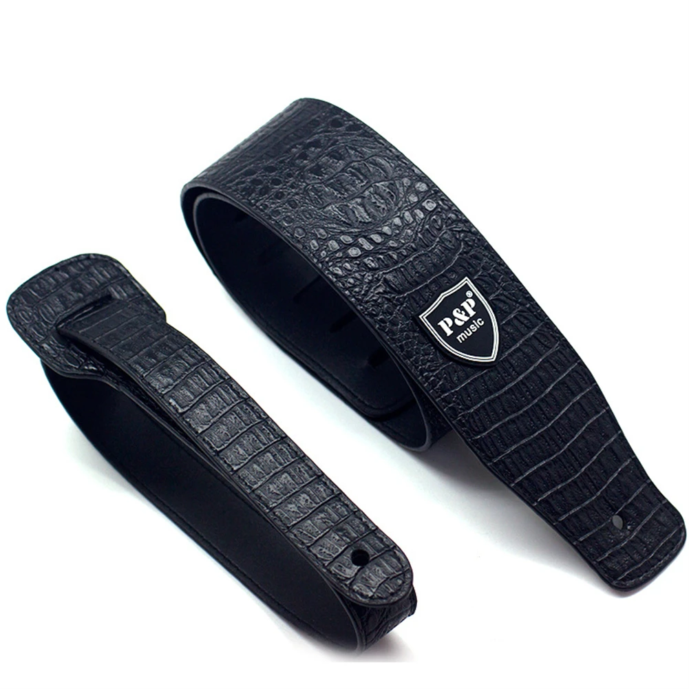 Guitar Belt Guitar Strap Waterproof Adjustable PU Leather 130cm - 150cm Black/Brown/Silver/Green/Khaki Music Hobby