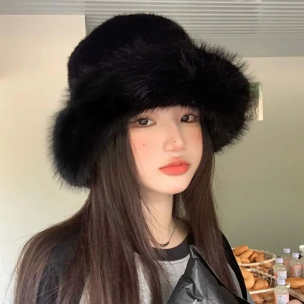 

Зимняя толстая теплая меховая шапка-бини, женская модная шапка из искусственного меха норки, русская шапка, однотонная меховая шапка, плюшевая модная женская лыжная шапка