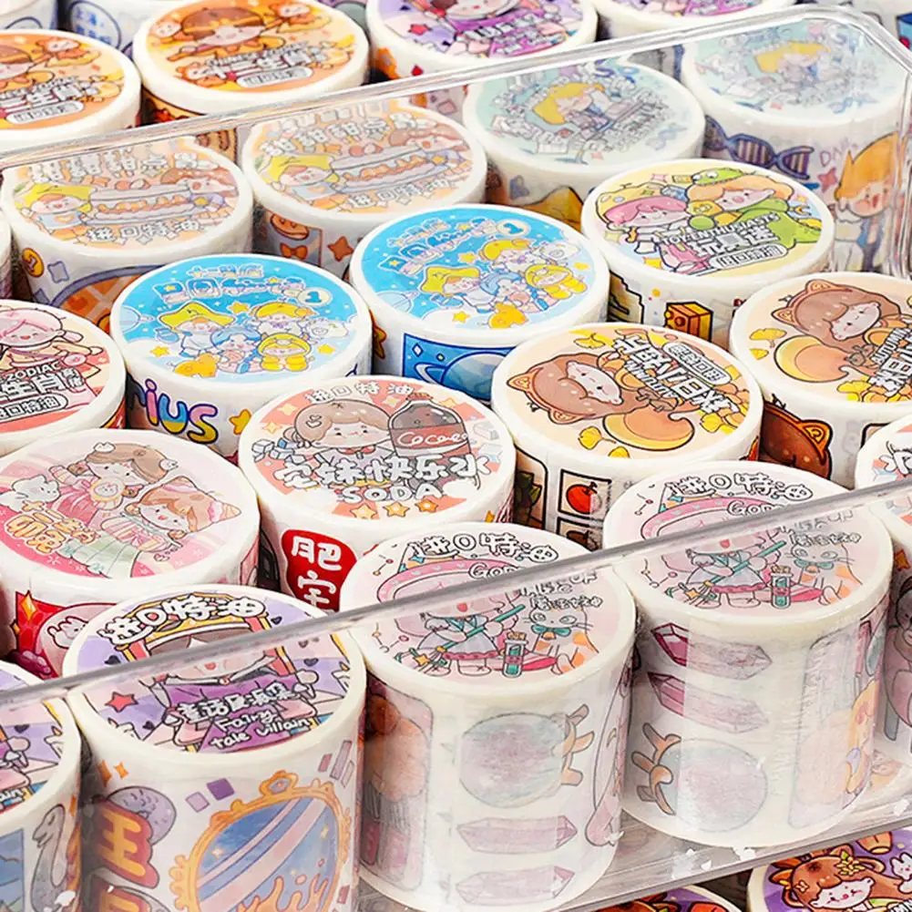 Japanse Paper Tape Kleurrijke Washi Tape Schattige Cartoon Meisje Stickers Zonnebloem Washi Tape Set Diy Decoratie Voor Tijdschriften