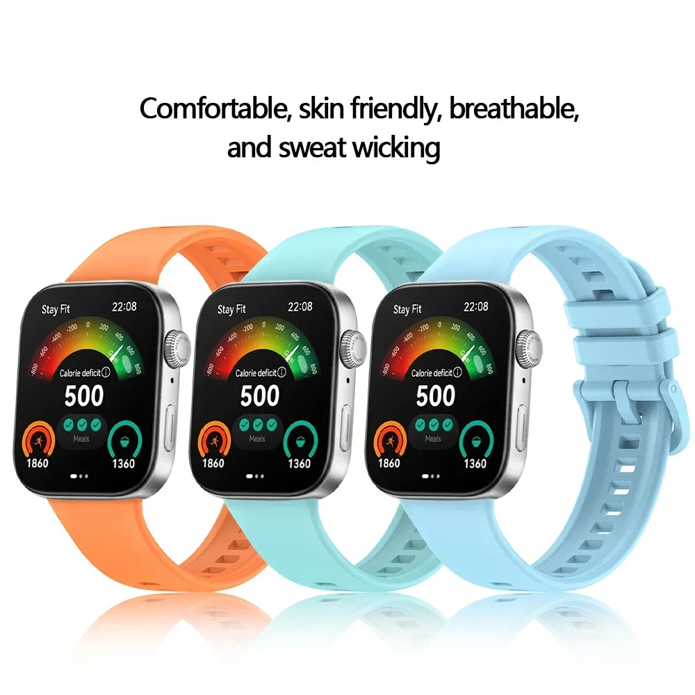 Official Silicone Strap For Huawei Watch Fit 5/4/3 Huawei Watch Fit 4 5 Pro Band Colorful Buckle Bracelet Accessories Wristband