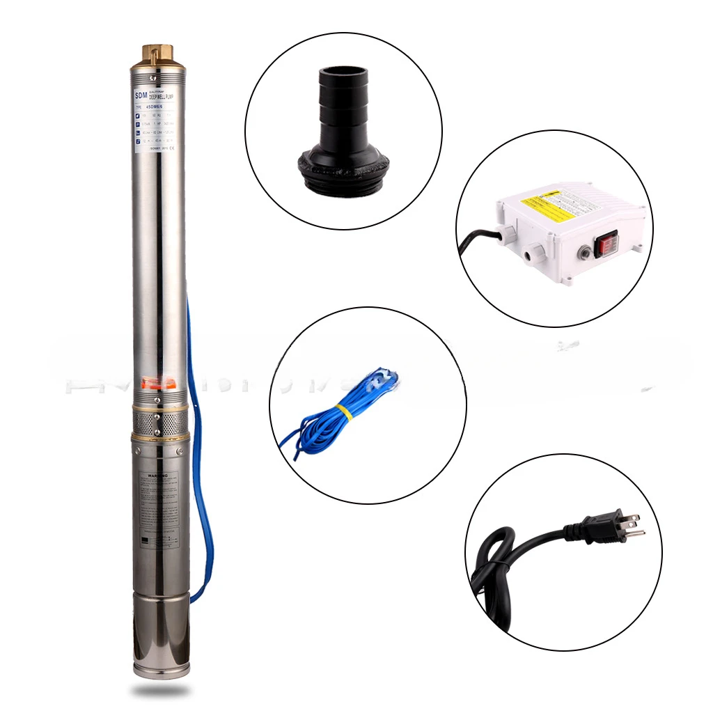 

Cross-Border Stainless Steel 4 "Deep Well Submersible Pump 2.0Hp American Standard 110V Impeller Centrifugal Pump Deep Water