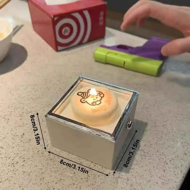 صندوق خاتم فليب لطيف، صندوق مجوهرات دوار، صندوق خاتم كعكة الدب الصغير، صندوق هدايا عيد ميلاد رومانسي، صندوق خاتم دوار مع شموع