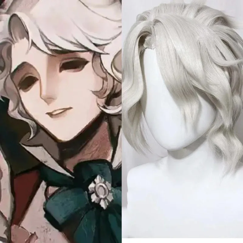 

Styled Wig Identity V Hot Sale Composer Frederick Kreiburg Cosplay Long Warm Silver Wig Comic Con Heat Resistant Synthetic Wig