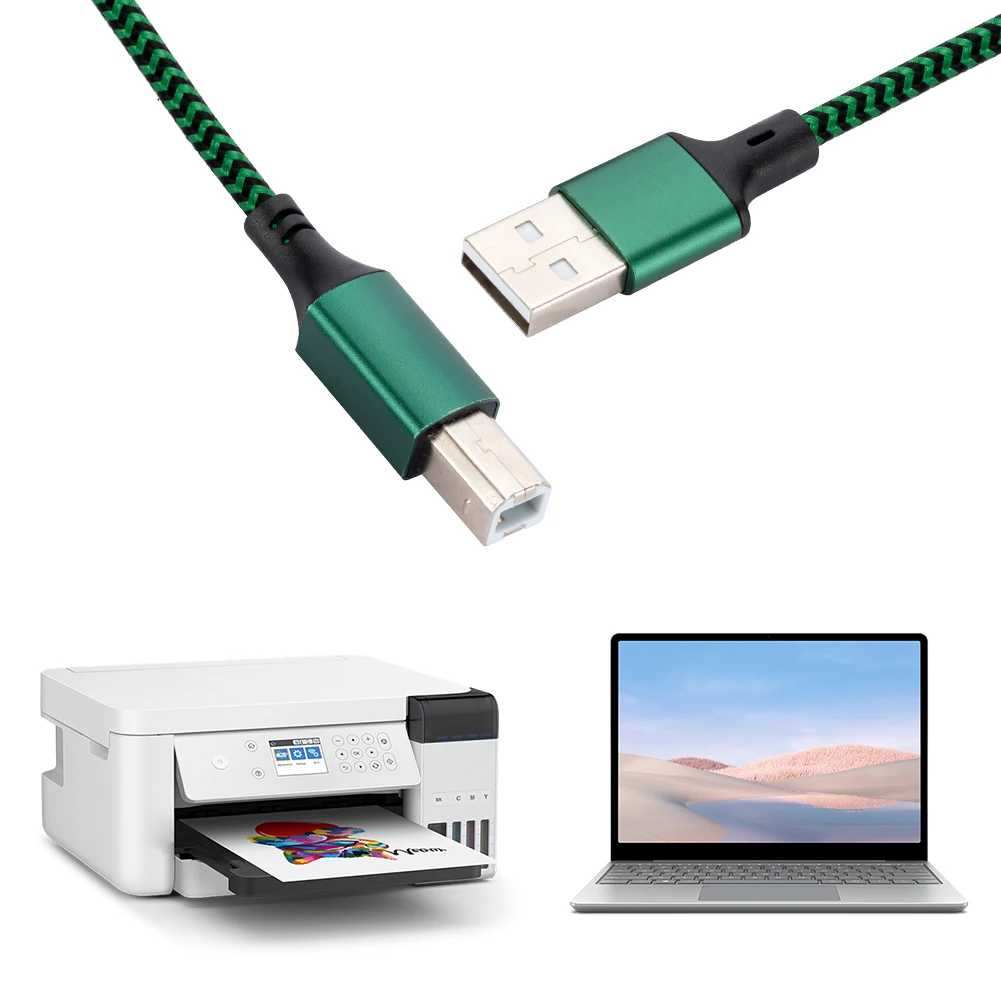 Cable de impresora USB 2,0 A a B de alta velocidad macho a macho para escáner de impresora Universal y opciones de disco duro de 0,5 m a 3 m
