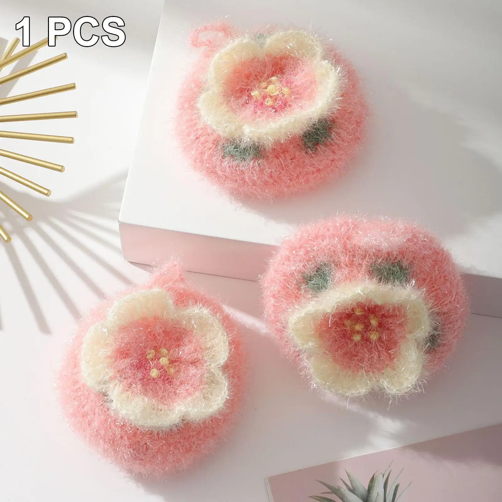 Sakura Shape Dish Cloth General Purpose Cleaning Dishcloth Heavy Duty Deep Cleaning Kitchen Cleaning Wiping Rags for Bathroom