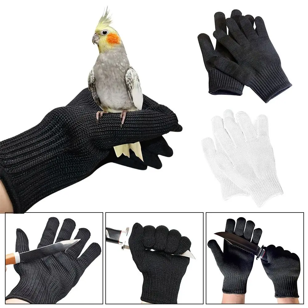 Multi-purpose Black White Cut-Resistant Gloves Stainless Steel Wire Safety Protective Anti-Cutting Gloves Durable Cooking Mitts