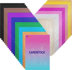 HTVRONT 20/40/60 Sheets 8.3x11.7in Glitter Cardstock Paper 10/13 Colors A4 Thick Cardstock for Craft Scrapbook Wedding DIY Gift