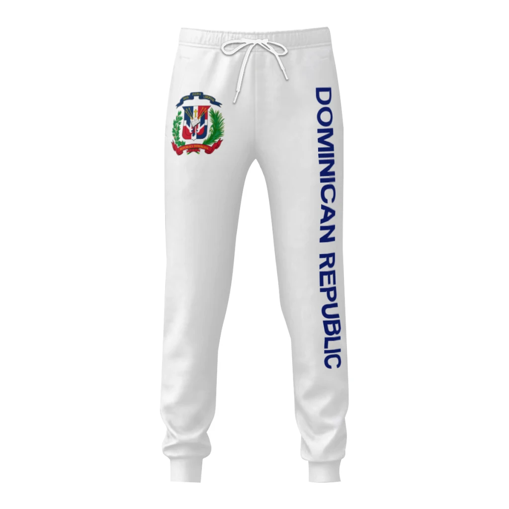 Mens Sweatpants Dominican Republic Emblem Flag Pants with Pockets Joggers Soccer Football Sports Sweat With Drawstring