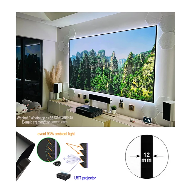 

XY ALR Projector Screen 135 150 200inch PET Crystal ALR UST Projector Screen