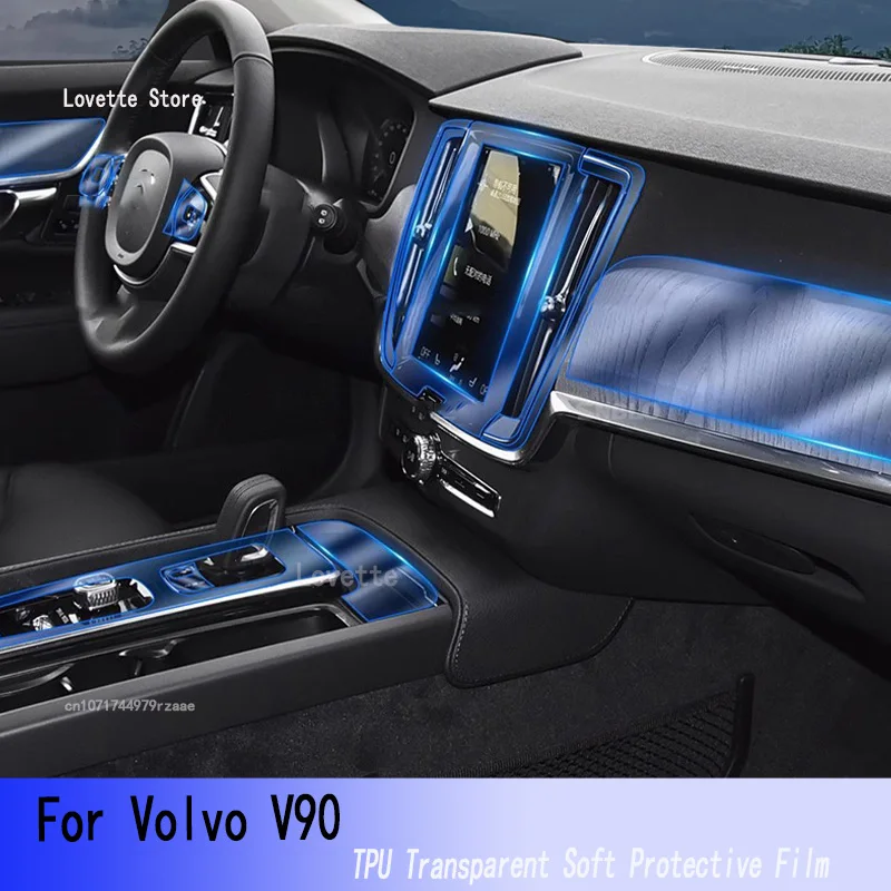 

For Volvo V90（2020-2023）Car GPS Navigation Protective LCD TPU Screen Protector Anti-Scratch Film Fitting PPF