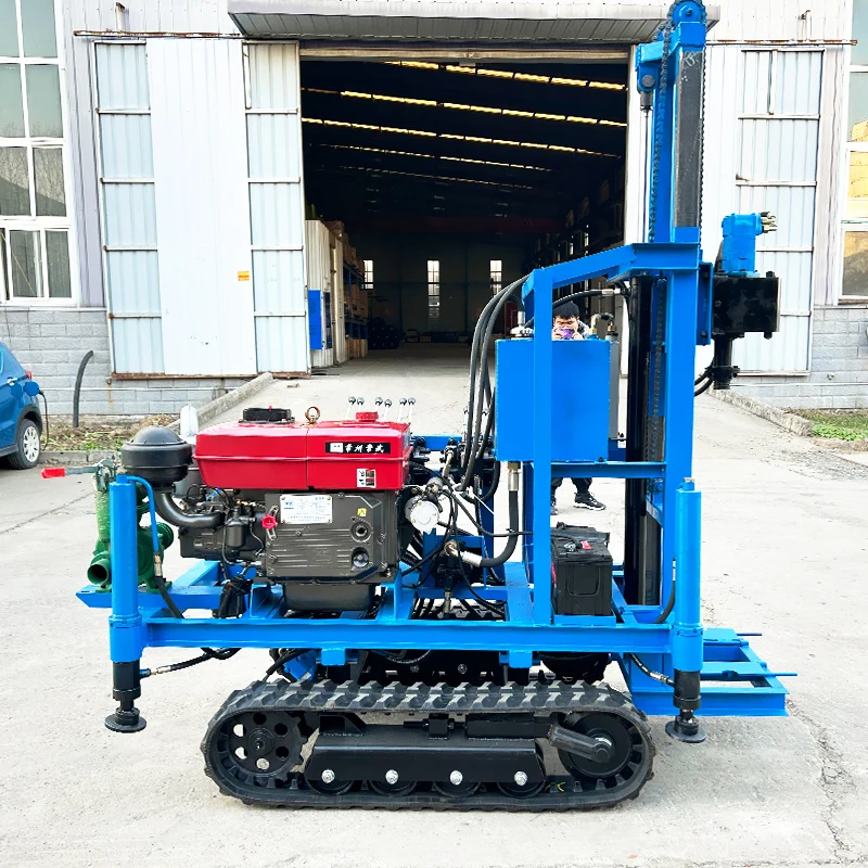 تخصيص الزاحف الهيدروليكي الحفر الدقيق 22hp الديزل 200 متر عمق جهاز حفر آبار المياه #3