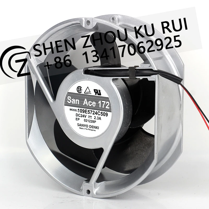 New Sanyo 24V 2.3A 17251 172X150X51MM 17CM Aluminum frame round converter two-wire 109E5724C509 cooling fan