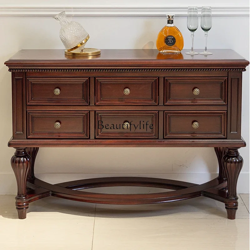 

yj5 Simple American Style All Solid Wood Entryway Table Against Wall Entryway Right Opposite Door Partition Cabinet