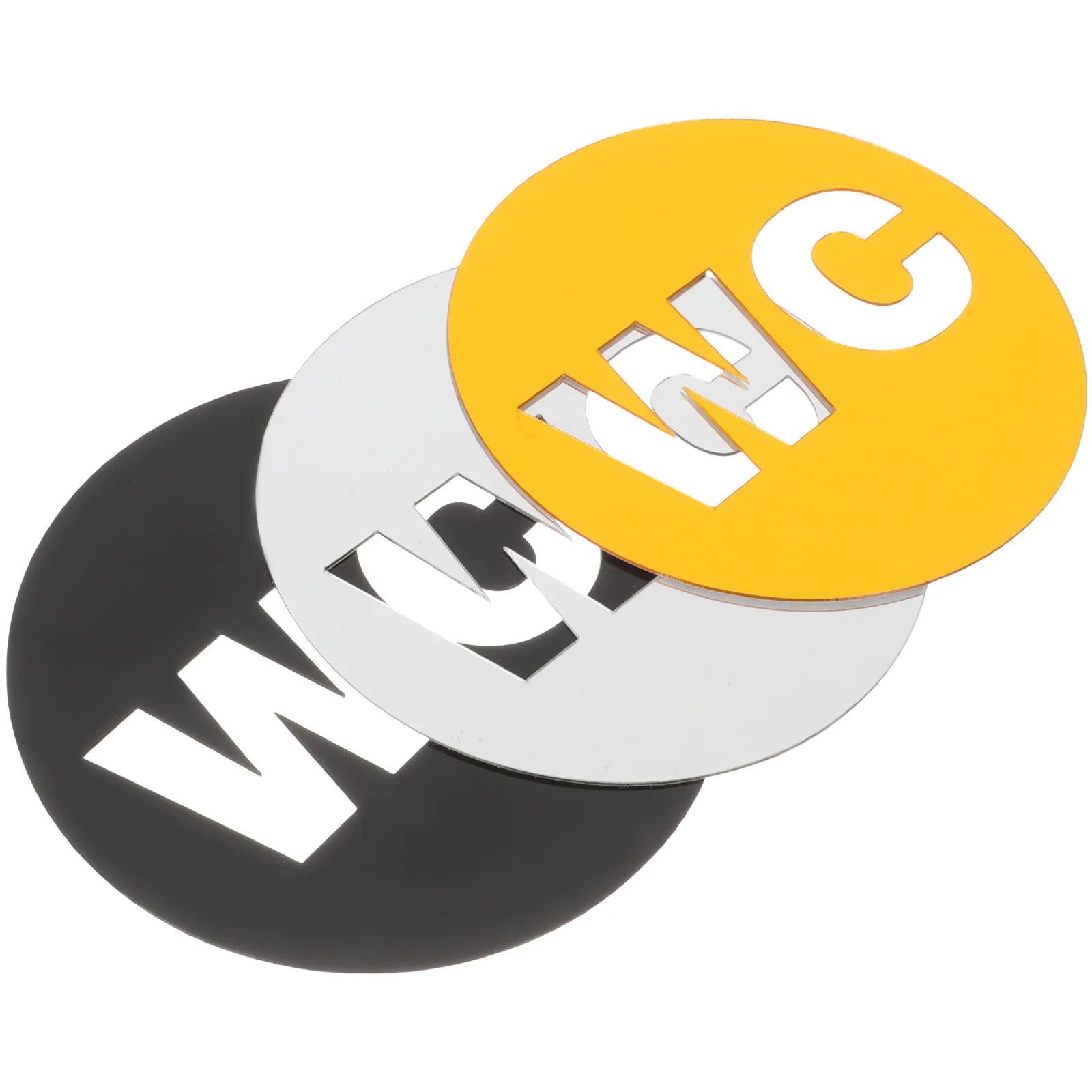 

3Pcs Toilet Identification Sign Wc Wall Sticker Bathroom Direction Marker for Restaurant Hotel Shopping Center Unisex Restroom