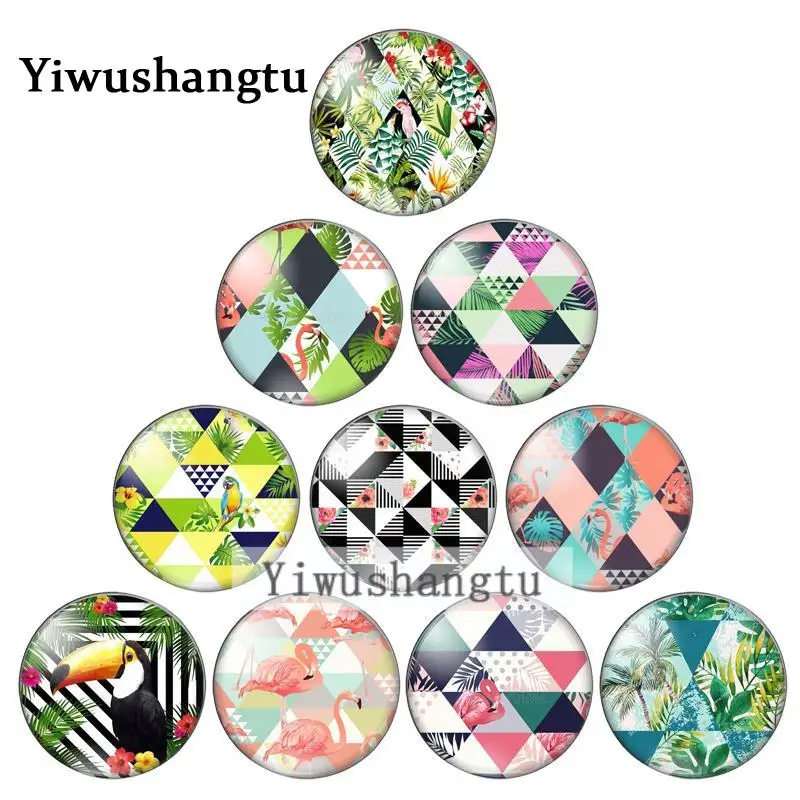 Forest Enjoyinglife animal polychrome8/10mm/12mm/18mm/20mm/25mm Round photo glass cabochon demo flat back Making findings ZB0543