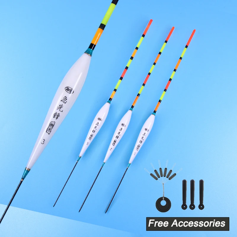 Fishing Floats 3pcs/Lot Gifts Hollow Tail Design Clear Visual Bobbers Carp Crucian Fresh Water Buoy Accessory Tackle