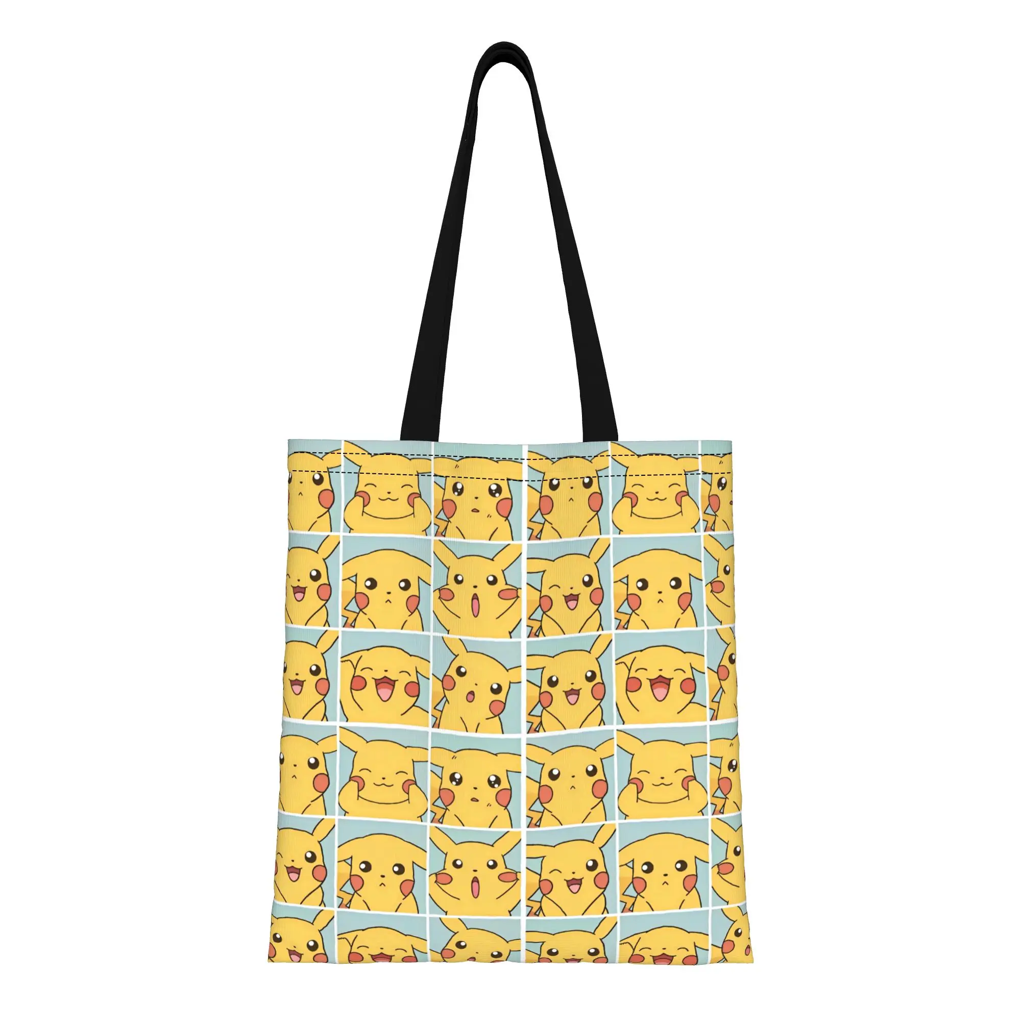

Pikachu Pokemon Canvas Tote Bag Perfect for Grocery Women's Top-Handle Bags