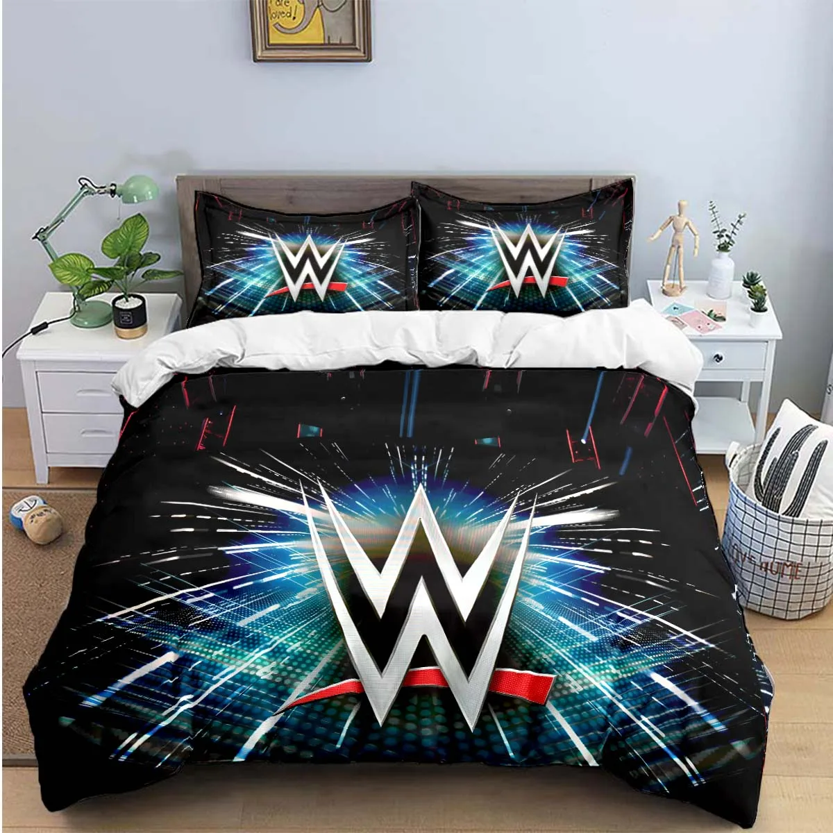 Fashion 3D Wrestling Sports W-Wwe Print Bedding Sets Bed Supplies Set Duvet Cover Bed Comforter Set Bedding Set Luxury Gift