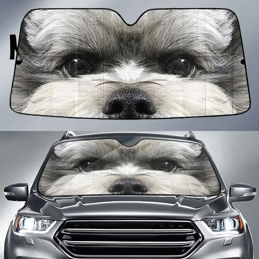 3D Old English Sheepdog Eyes Auto Sunshade for Windshield, Old English Sheepdog Car Sun Shade for Car Decor, Gift for Old Englis