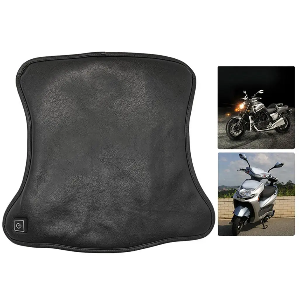 Electric Motorcycle Heating Pad with Three-position Switch Leather Cover for Winter Protection and Comfort