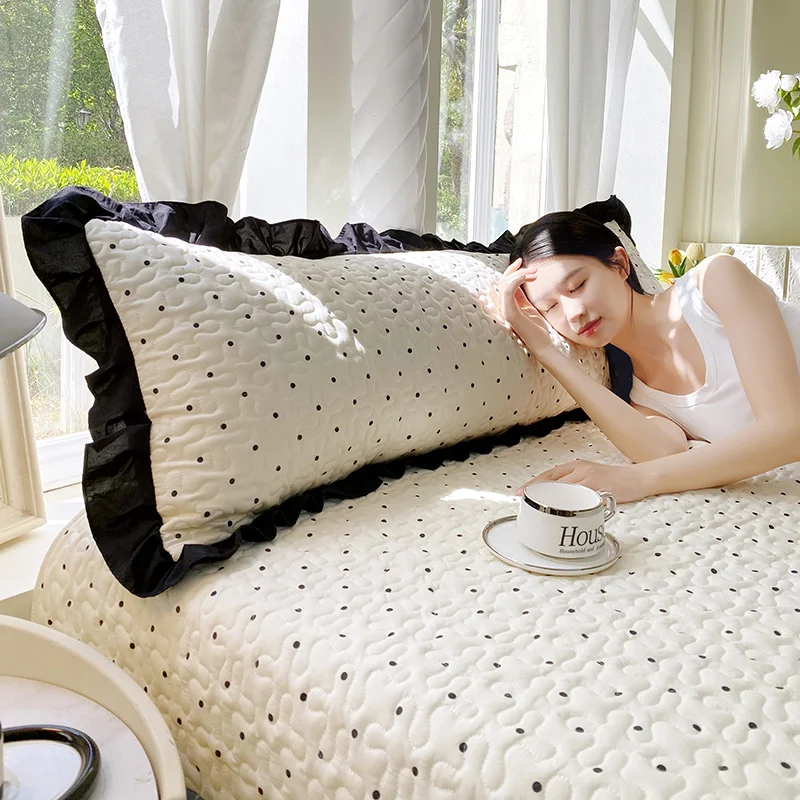 Extended Quilted Lace Pillowcase Double Size 48x100/120/150/180cm Couples Pillowcase Bedding Cover Inner Core Case for Home Use