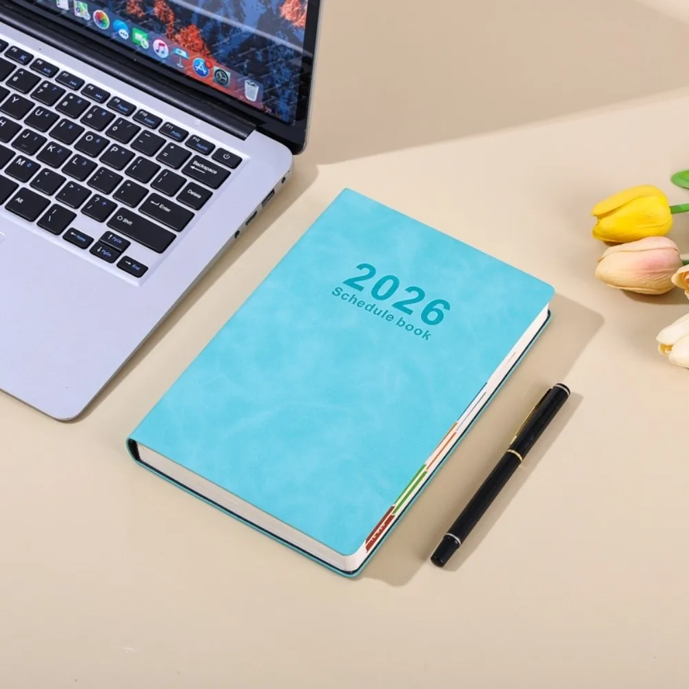 English 2026 Schedule Planner Notepad 12 Months Wear-resistant a5 Agenda Planning Notebook Portable Simple Office Work Planner