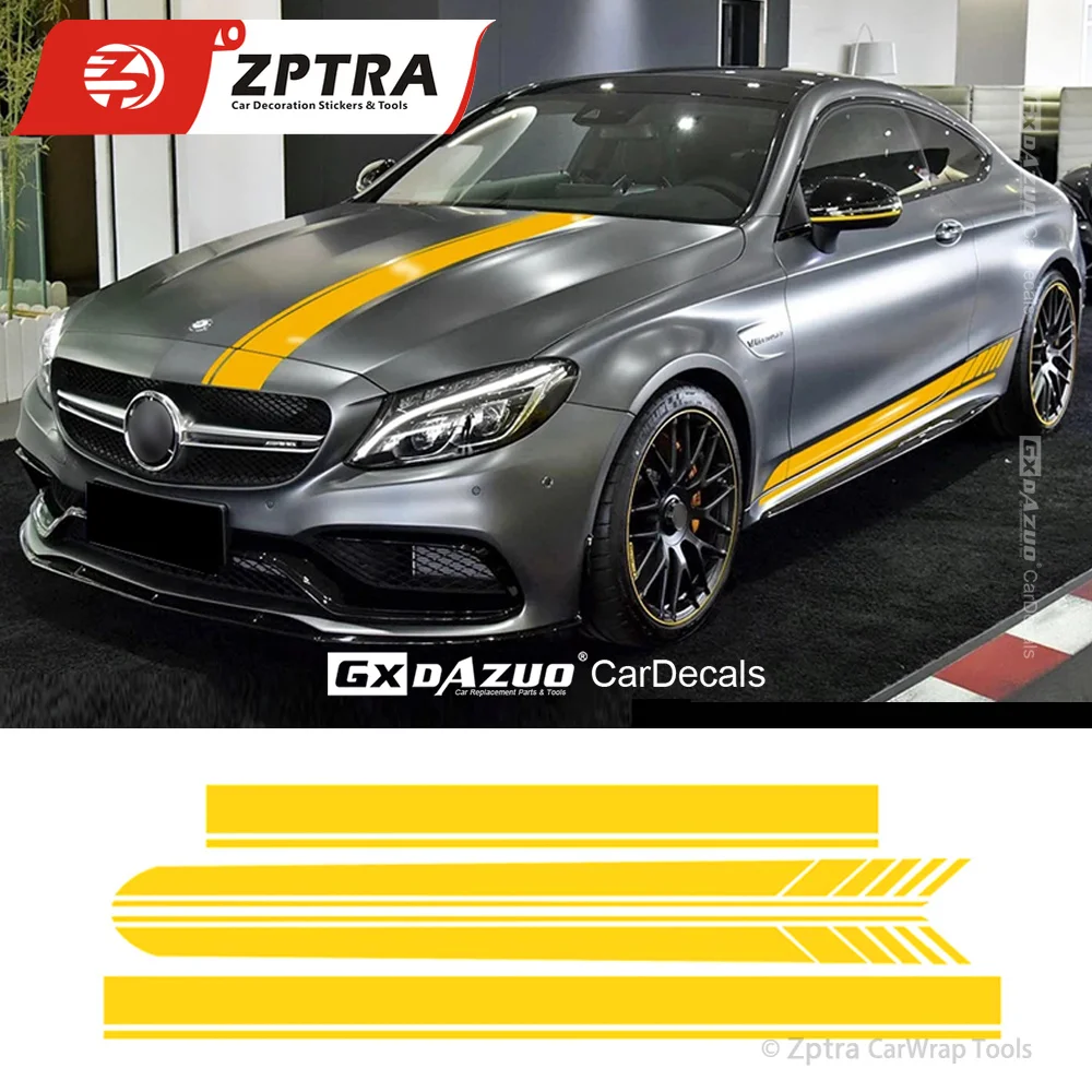 Edition 1 Car Hood Roof Racing Side Skirt Stripes Vinyl Decal Sticker For Mercedes Benz C63 Coupe W205 AMG C200 C250 Accessories