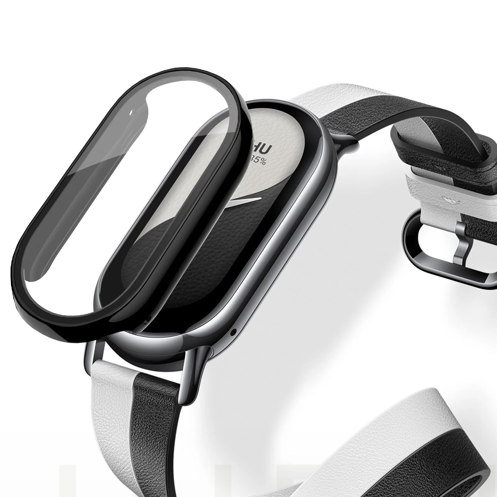 Gehärtetes Glas + PC-Schutzhülle für Xiaomi Mi Band 11, 10, 9, 8 – stoßfestes, hartes Displayschutzcover, Zubehör für Xiaomi Smart Band 11, 10, 9. – Detail 4