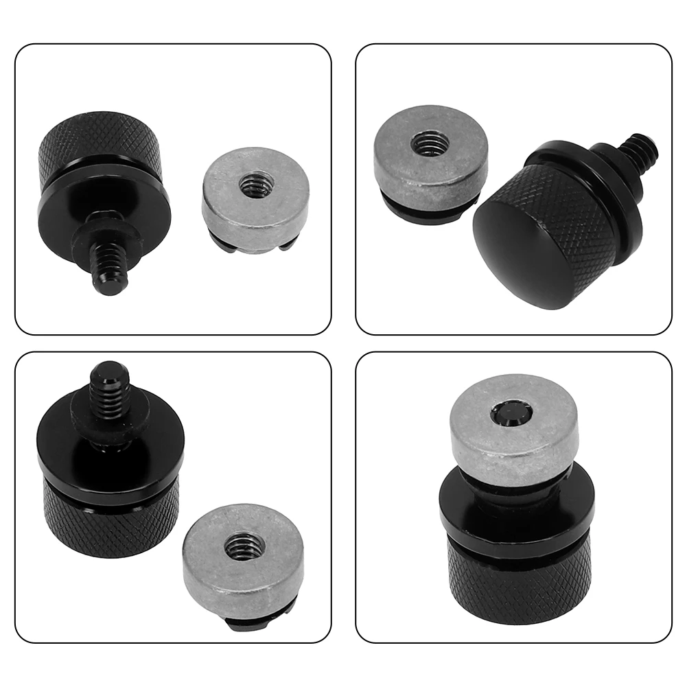 Parts Motorcycle Seat Bolt Screw Nut Kit Black+Silver Motorcycle Rear For Seat Bolt Mount Knob Cover Practical