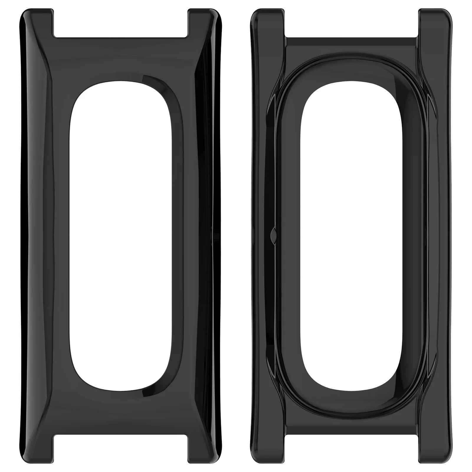 

For Google Fitbit Air Watch Case 12mm Inner Diameter PC Protective Shell Cover - Glossy Black
