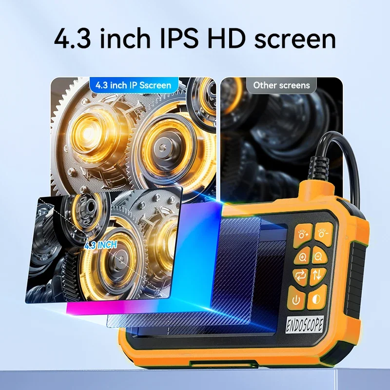 Dual/Single Endoscope Camera with Light 8mm Waterproof Endoscope 4.3 Inch IPS Screen 2600mah Inspection Camera 2MP Tube Camera