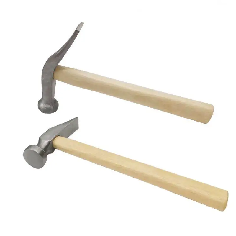 Wooden Handle Hammer High Carbon Steel Head Hammer Metal Hammer Household Handmade Repair Shoe Hammer Leather Percussion Tools