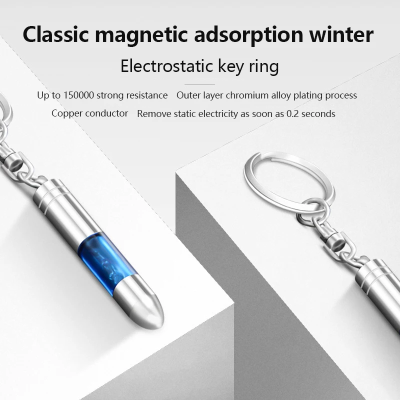 Anti-Static Keychain Car Body Static Eliminator Discharger Antistatic Rod Portable Keychain Eliminator High-Voltage Portable Key