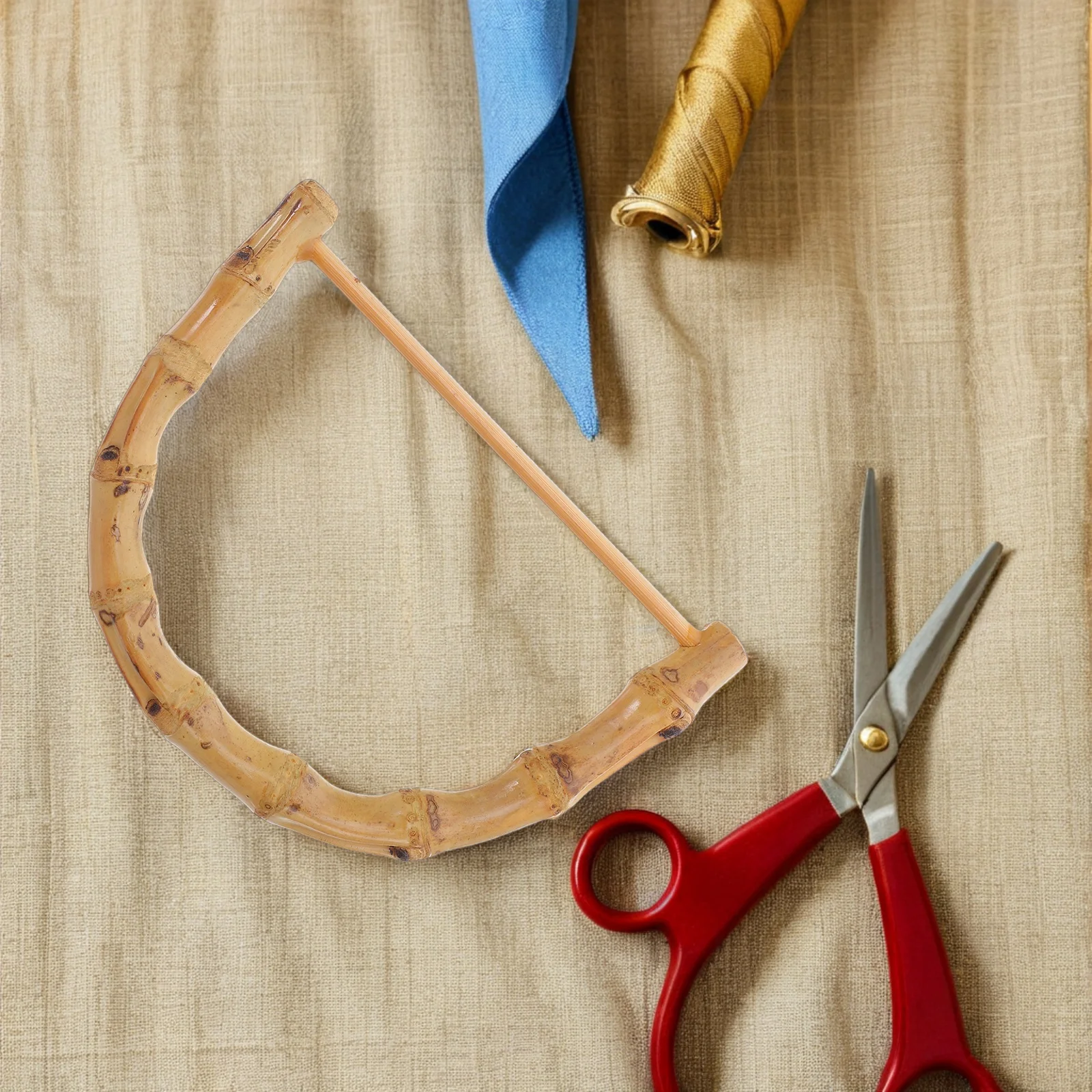 

2pcs Bamboo Handbag Handles Half Round D Type DIY Craft Accessories for Handmade Bags Purse Projects Bag Parts
