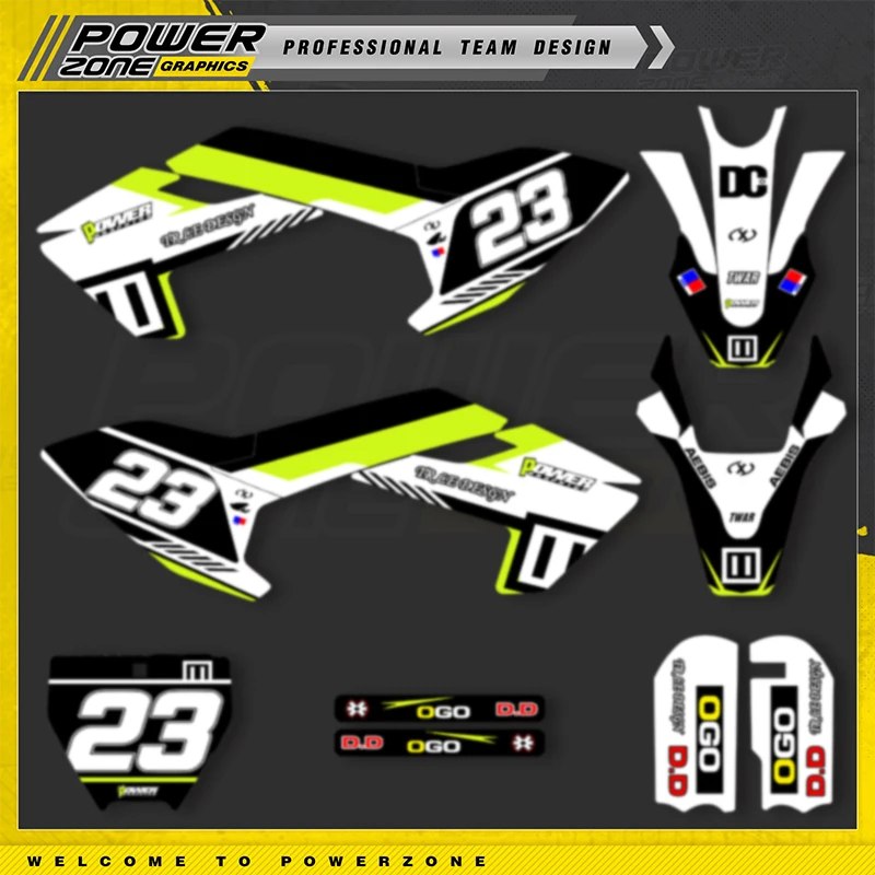 PowerZone Custom Team Graphics Backgrounds Decal Stickers Kit For Husqvarna TC50 TC 50 2017 2018 2019 2020 2021 2022 2023 view 3