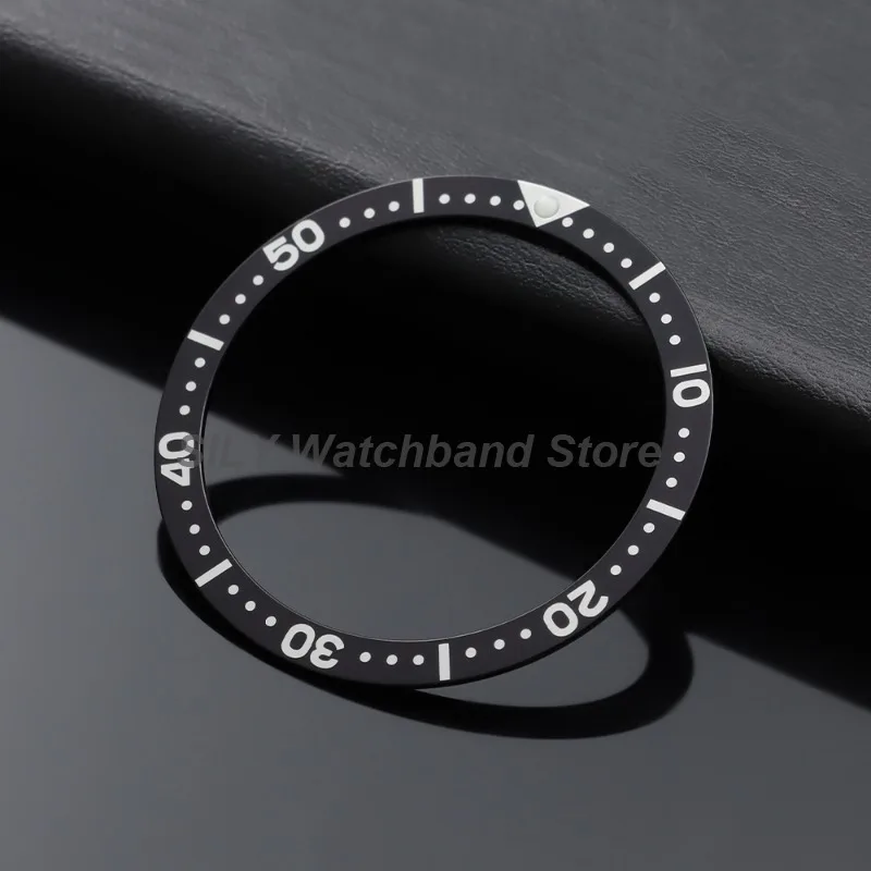 for SKX007 Watch Bezel Insert Aluminium Rings Flat Bezel Man Watches Cases Replace Parts Size 38mm*31.5mm with Sticker for SKX image 3