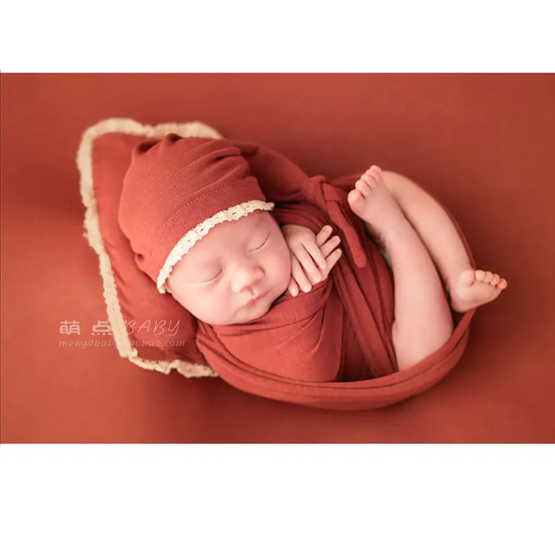 Baby Four Piece Set Wrapped in Cloth Theme Photography Props Newborn Art Baby Photography Solid Color Blanket Wrapping