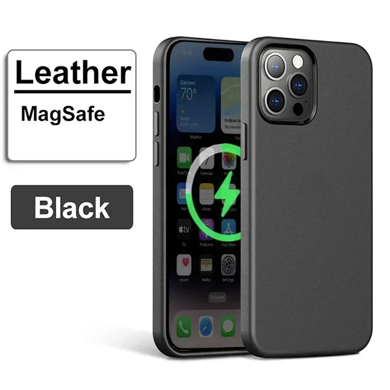 Luxe magnetische leren hoes voor Apple iPhone 17 Pro Max 16 13 12 14 15 Plus Officiële MagSafe voor MagSafe iPhone hoesje Etui