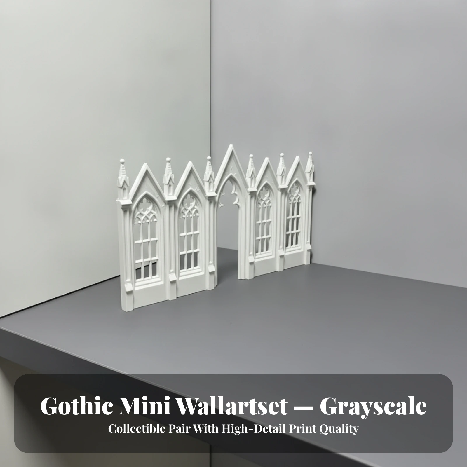 Miniature Facade 3D-Printed Gothic Church Facade Decor Lightweight for Hobbyists, Diorama, Bookshelf