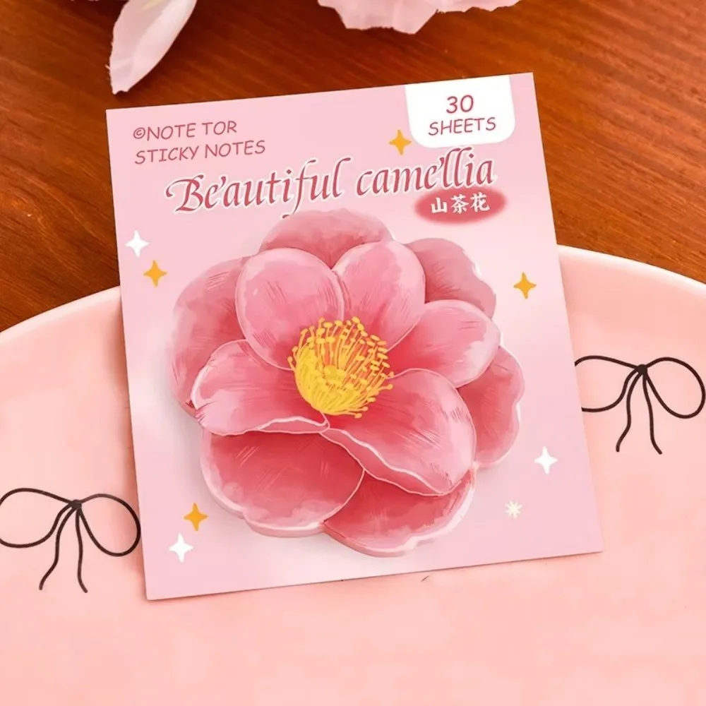 Self Adhesive Floral Sticky Notes Repositionable Cherry Blossom Shape Cherry Blossom Memo Notes Decorative Cute Style