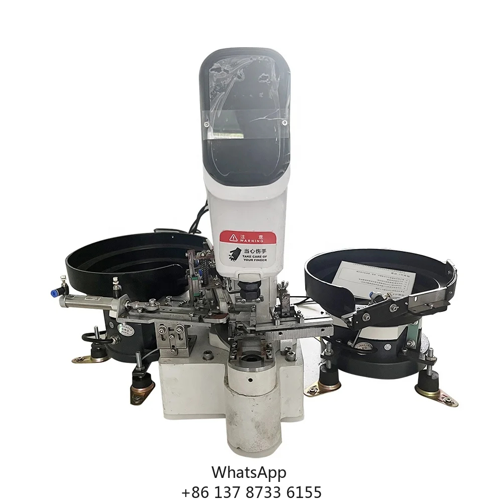 QK-328D Automatic Feeding Double Plates Electric Industrial Plastic Metal Snap Button Attaching Machine