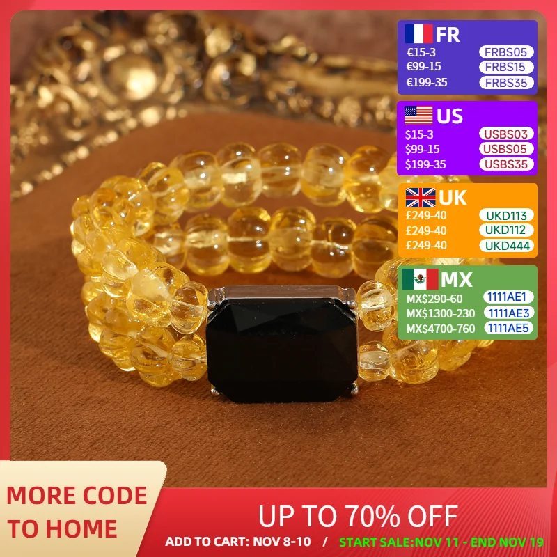 

Vintage Pumpkin Beaded Bracelets For Women Stretchy Charms Crystal Glass Black Zircon Halloween Luxury Designer Jewelry 2025 New