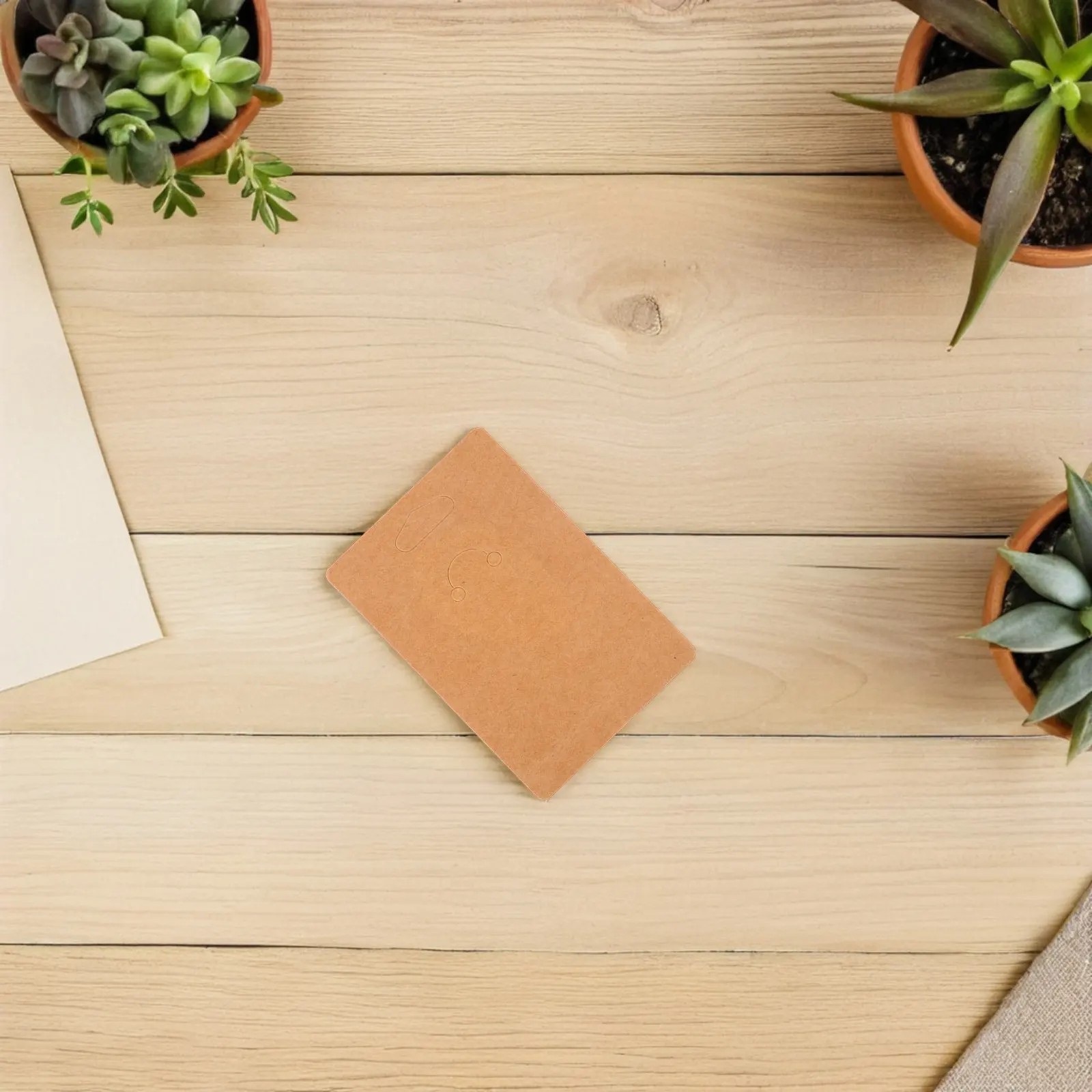 100Pcs Brown Kraft Paper Keychain Display Cards Minimalist Keyring Holder Cards Lightweight Protective Jewelry Packaging view 3