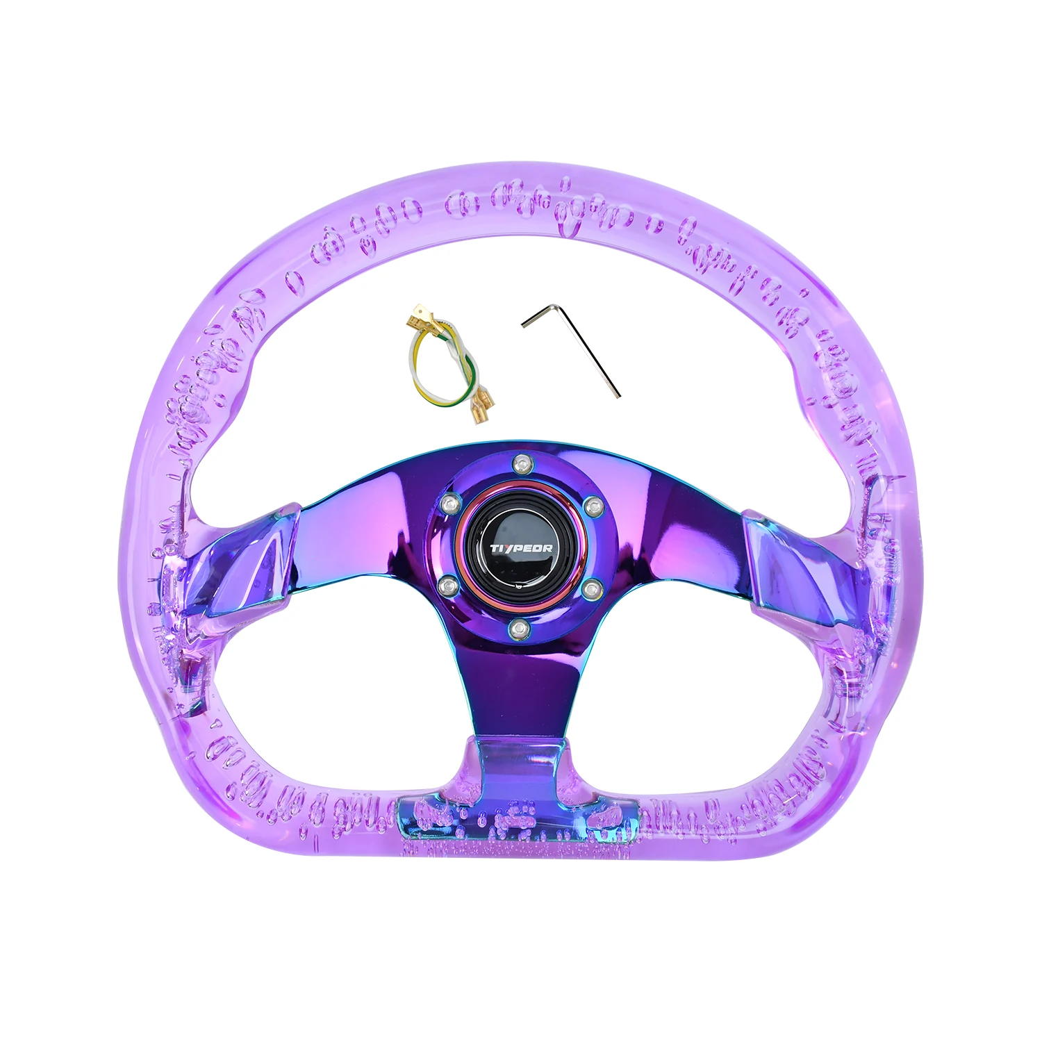 High Quality Universal 320MM Multi-color Option Color Unique Design Auto Acrylic Transparent Modification Sport Steering