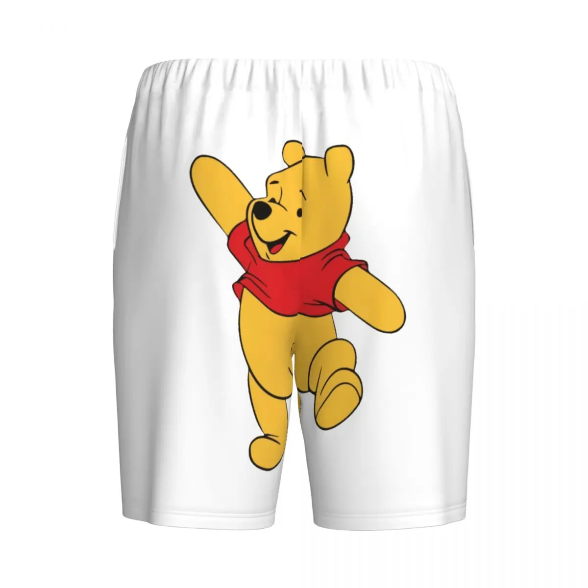 Short de pyjama personnalisé avec dessin animé drôle Winnie l'ourson, vêtements de nuit pour hommes, ceinture élastique, salon de sommeil, pyjama court avec poches