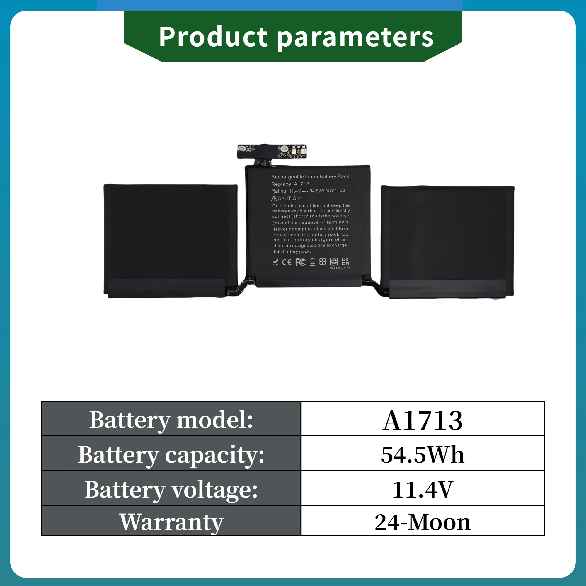 Factory Direct! A1713 Battery for MacBook Pro 13" A1708 (2016-2017) | MLL42LL/EMC2978/3164 | w/ Free Tool | 2-Year Warranty