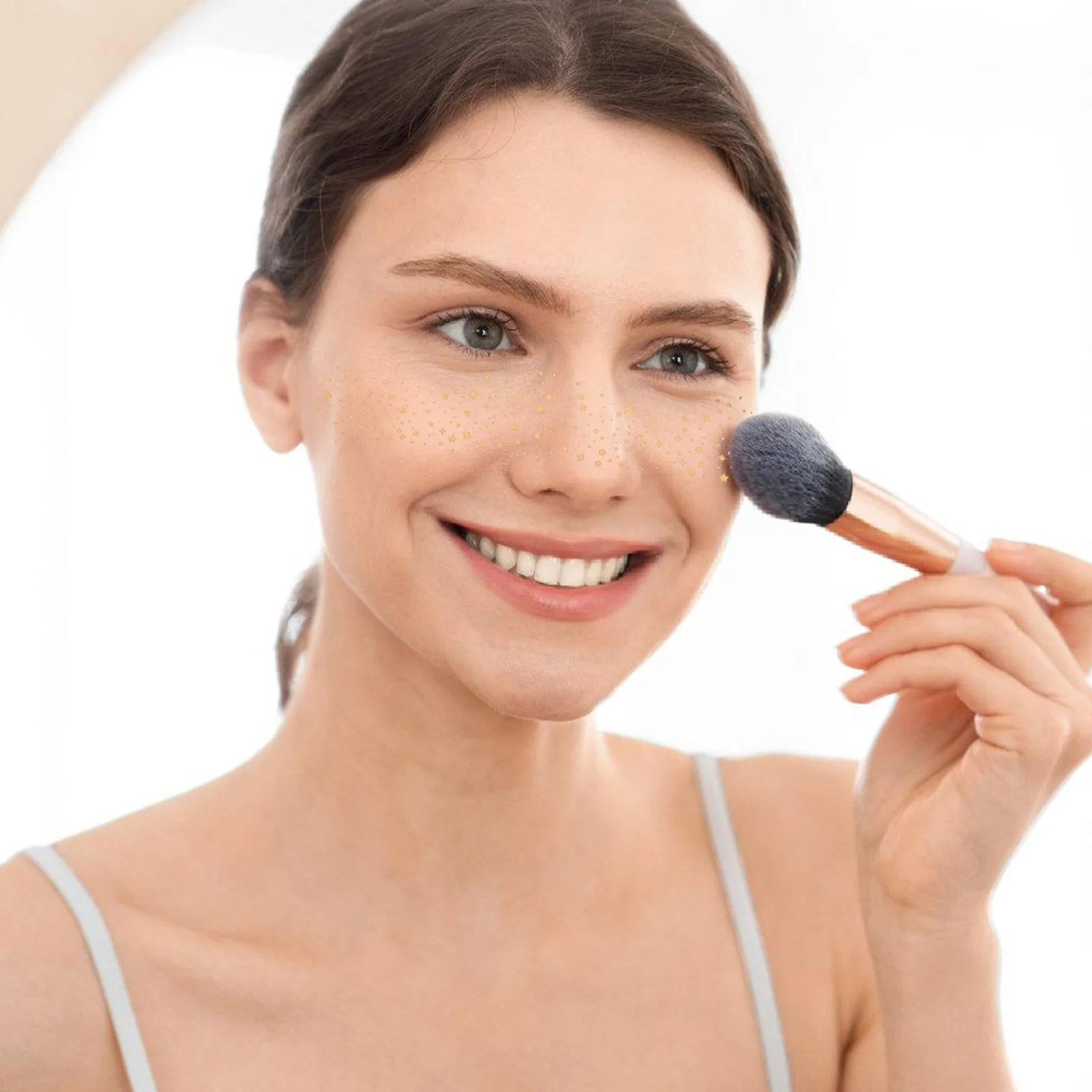 

6 Sheets Face Glitter Makeup Patches Golden Freckles Stickers for Parties Festivals Halloween Temporary Body Art Waterproof