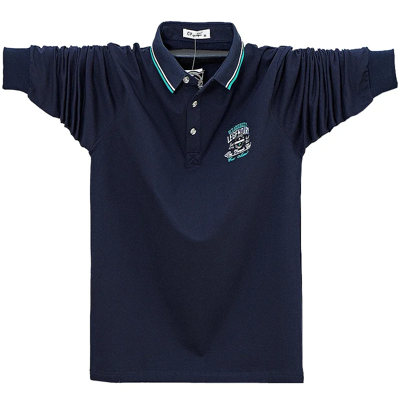 

Autumn Winter New Men Polo Shirt Fashion Thermal Fleece Men's Polo Shirts Thick Warm Long Sleeve Polo Shirt Men Large Szie 6XL