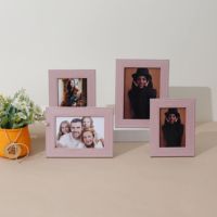 Pink Warm American Style Photo Frame Home Decoration Imitation Wood Grain Art Plastic Photo Frame