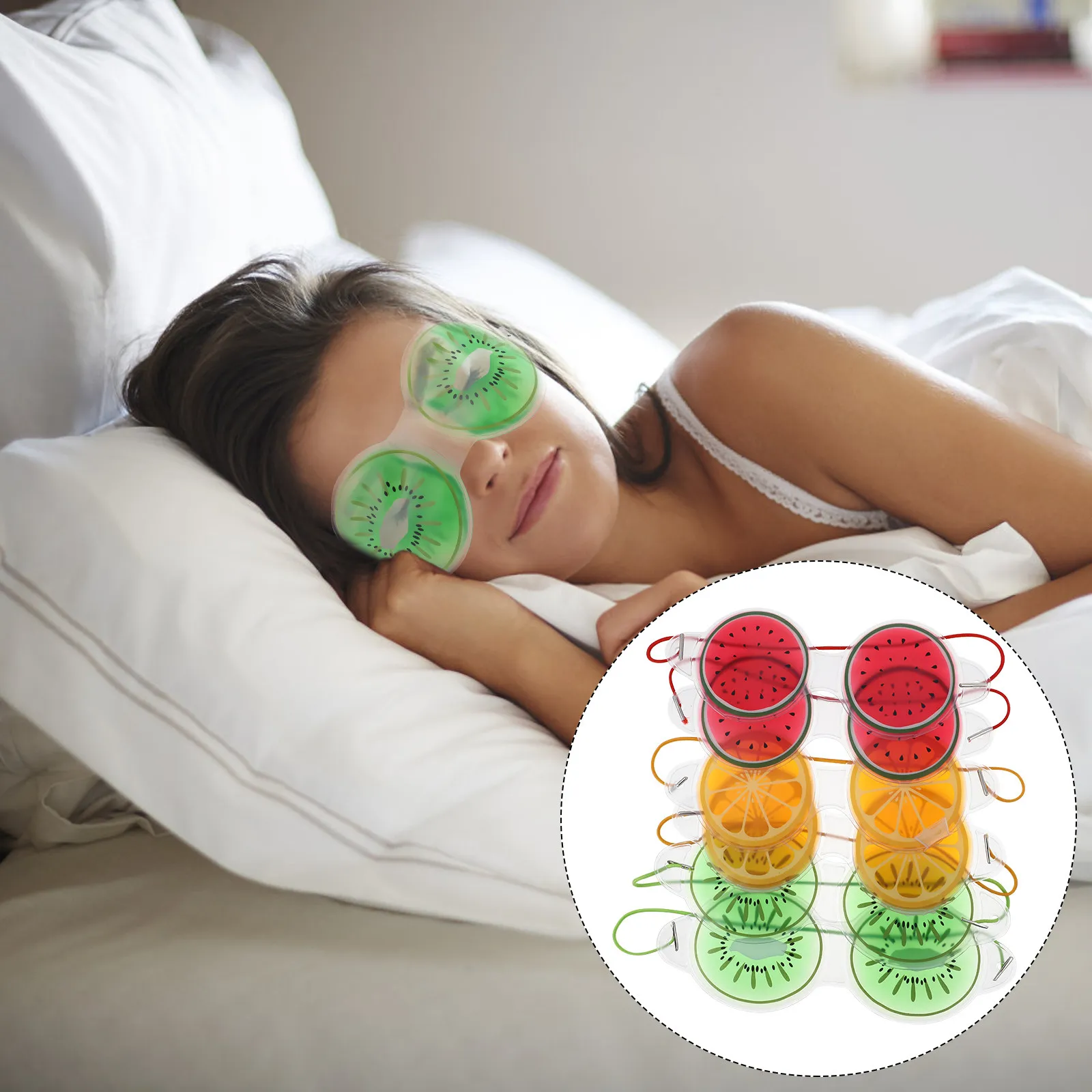 6 masques oculaires réutilisables pour thérapie par compresse froide et chaude, masques de sommeil relaxants pour les yeux, pour les voyages, la maison et le bureau